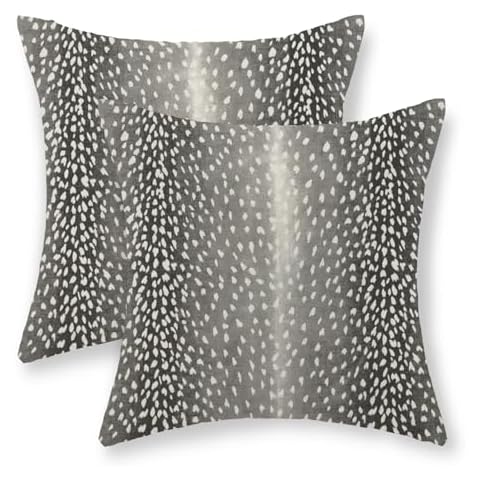 JEFERSO Black Antelope Pillow Covers 18x18 Inch Set of 2 Animal Print Throw Pillow Covers Modern Skin Antelope Decorative Pillow Cases Outdoor Farmhouse Linen Decor Cushion Case Cover