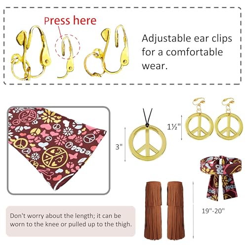 Fairycece Hippie Costume Women 70s Outfits Disco Dress 60s Adults Plus Size 1970s Clothing by Fairycece - Used condition - Image 5