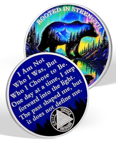 Rooted in Strength 30 Day Sobriety Coin – Bear &