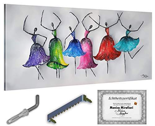 Monica Mirafiori I 100% HANDGEMALT I Gemälde Dancing Queens 140x70cm | Gemälde Handgemalt | Acrylgemälde | Sehr Großes Acrylbild I Moderne Kunst I Kunstbilder Cover