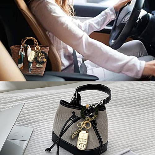 Rfsrz For Jeep Key Fob Cover,Soft Full Protection Key Shell Case Compatible With Jeep Grand Cherokee Renegade Chrysler Dodge Charge Durango Challenger Smart Key Protector Holder Accessories #TOP4