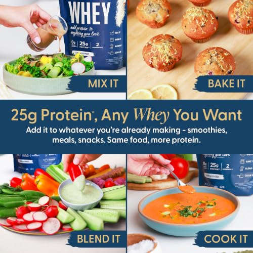 Orgain Unflavored 25g Whey Protein Powder, Non-GMO, 20 Servings, 24 Oz - image 3