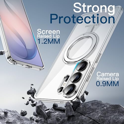 JETech 360 Degree Rotatable Ring Case for Samsung Galaxy S26 Ultra, Compatible with MagSafe, Clear Shockproof Phone Cover with Stand & Ring Holder (Clear) by JETech - Image 6