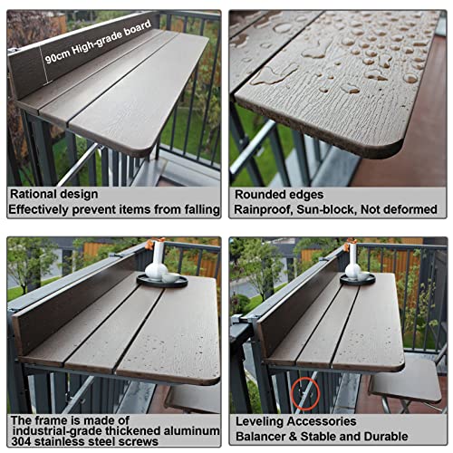 Table de Balcon Suspendue Résistante aux Intempéries et Rouille
