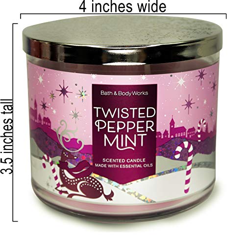 White Barn Bath And Body Works, 3-Wick Candle W/Essential Oils - 14.5 Oz - 2020 Holidays Scents! (Twisted Peppermint) #TOP3