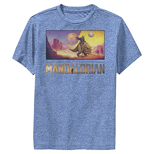 T-shirt Star Wars Mandalorian le cadeau d'anniversaire idéal pour un jeune fan de la saga bleu