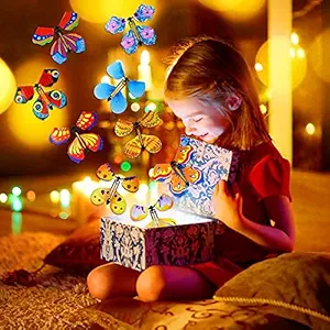2pcs Magic Flying Butterfly Card Surprise Butterfly in Book Rubber Band Power Magic Gift Butterfly Fairy Flying Toys Great Christmas Gift Surprise Gift Teacher Thank You Gift Prank Gift
