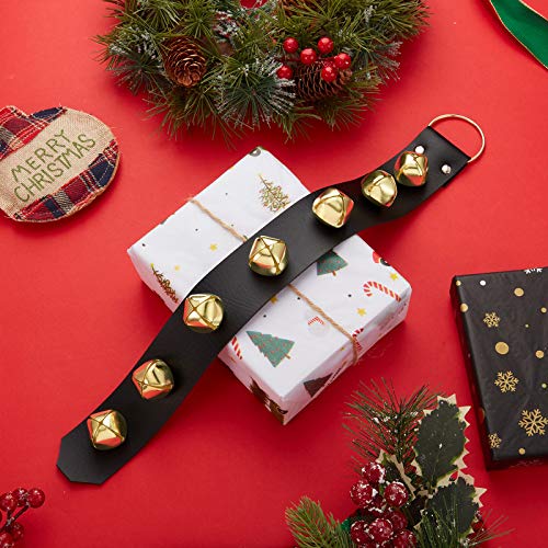 Frienda Hanging Jingle Sleigh Bells 7-Bell Dog Doorbells For Door Knob Faux Leather Belts Dog Training Bells Christmas Decor And Holiday Home Decorations, 18.7 X 1.8 X 1 Inches(18.7 X 1.8 X 1 Inches) #TOP3