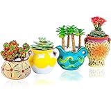 Melphoe 3.16~3.86 Inch Succulent Pots Small Plant Pot Ceramic Mini Flower Pot Succulent Planter with