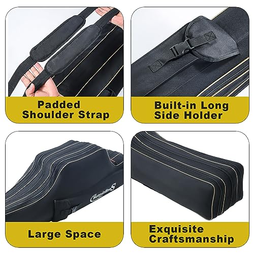 Sougayilang Fishing Rod Case, 3 Layers Organizer Pole Storage Bag Fishing Rod and Reel Carrier Organizer for Travel-135cm/53in-Black by Sougayilang - Image 5