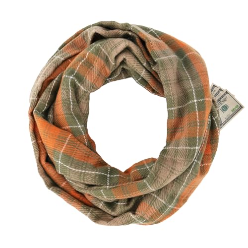 GERINLY Leopard Pocket Scarf for Women Warm Travel Zip Infinity Scarf for Winter