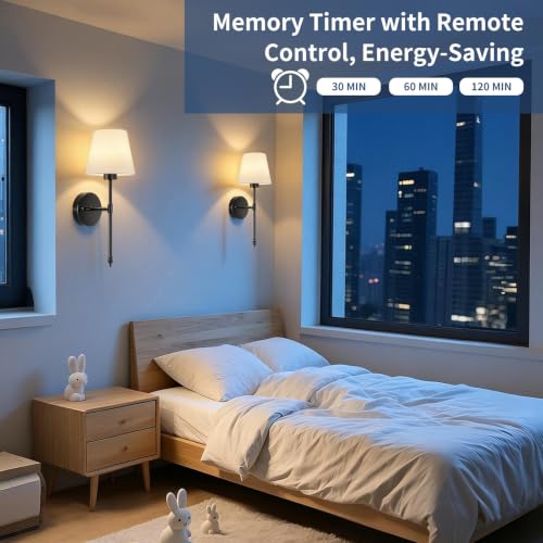 Image of Battery Operated Wall Sconces Set of 2, Wireless Battery Wall Light with 5200mAh Dimmable Bulbs with Remote,RGB15 Colors Wireless Wall Lamps for Bedroom Living Room Hallway Decor-Brass Black
