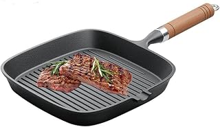 Square Grill Pan, Grilling Skillet Steak Pan, Cast Iron Square Grill Pan (9" x 7" 1 Mouth)