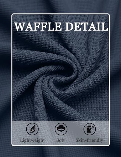 COOFANDY Men's Henley T-Shirts Long Sleeve 4 Button Tee Shirts Casual Regular Fit Pullover Shirts, Navy Blue