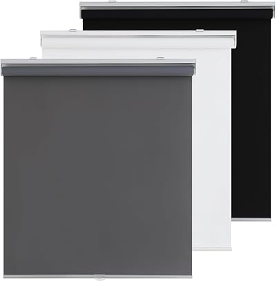 Blackout Blinds for Windows Cordless Roller Shades Pull Down Room Darkening Thermal Insulated UV Protection Window Shades for Bathroom Bedrooms 29W in x 72H in(74W cm x 183H cm, Grey