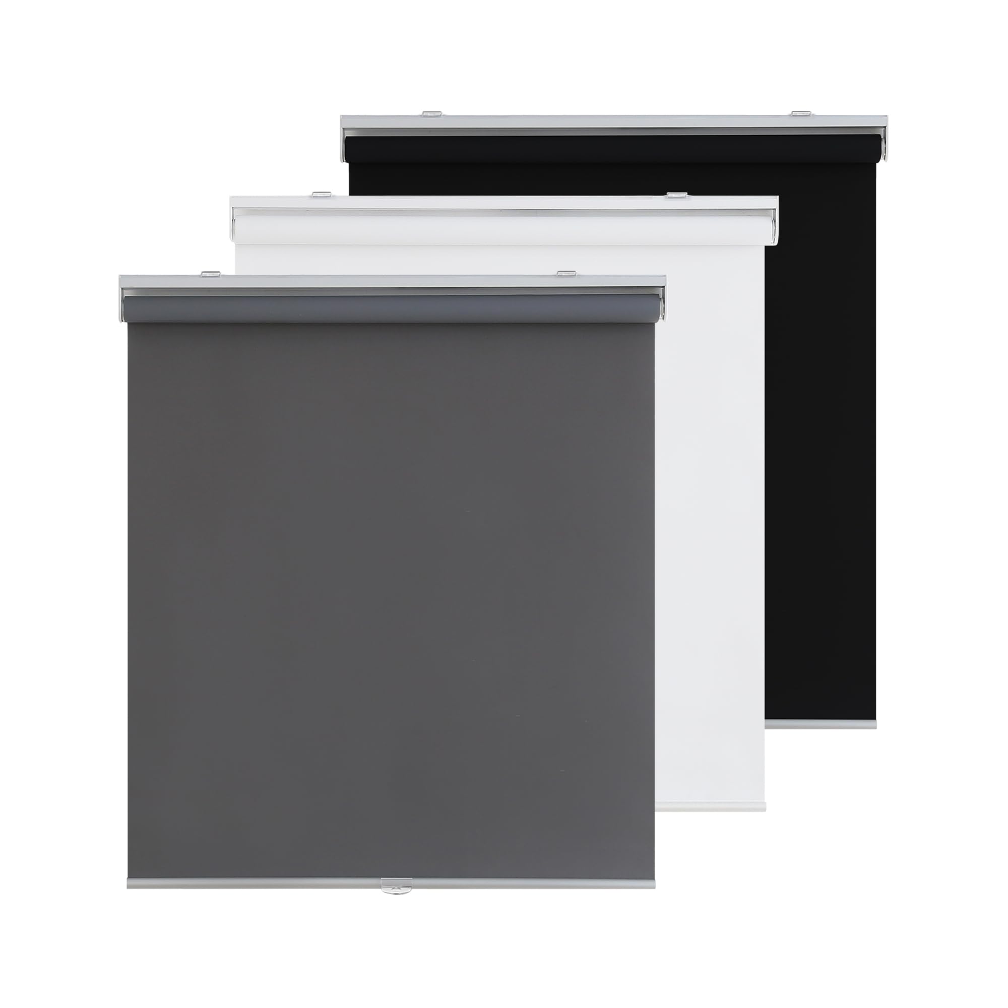 BWEROCIQ Blackout Blinds for Windows Cordless Roller Shades Pull Down Room Darkening Thermal Insulated UV Protection Window Shades for Bathroom Bedrooms 32W in x 72H in(81W cm x 183H cm, Grey