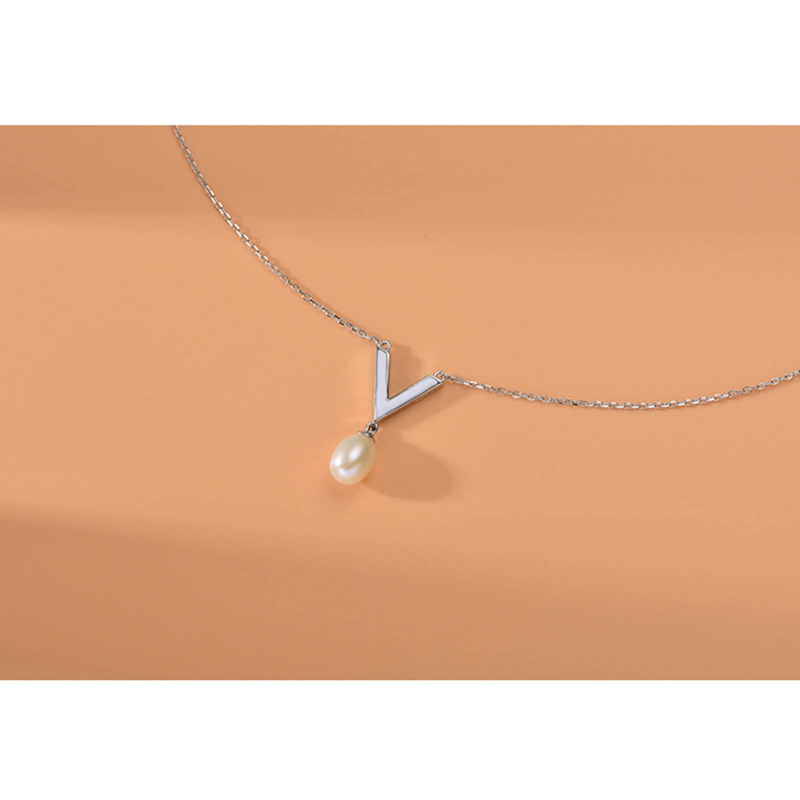MOCHAMIK Accessori per Ragazze Gioielli/collane Collana s925 Catena con Ciondolo di Perle d'Acqua Dolce 6-7mm a Forma di Goccia Gioielli Femminili alla ciondoli da Donna Regalo di Compleanno