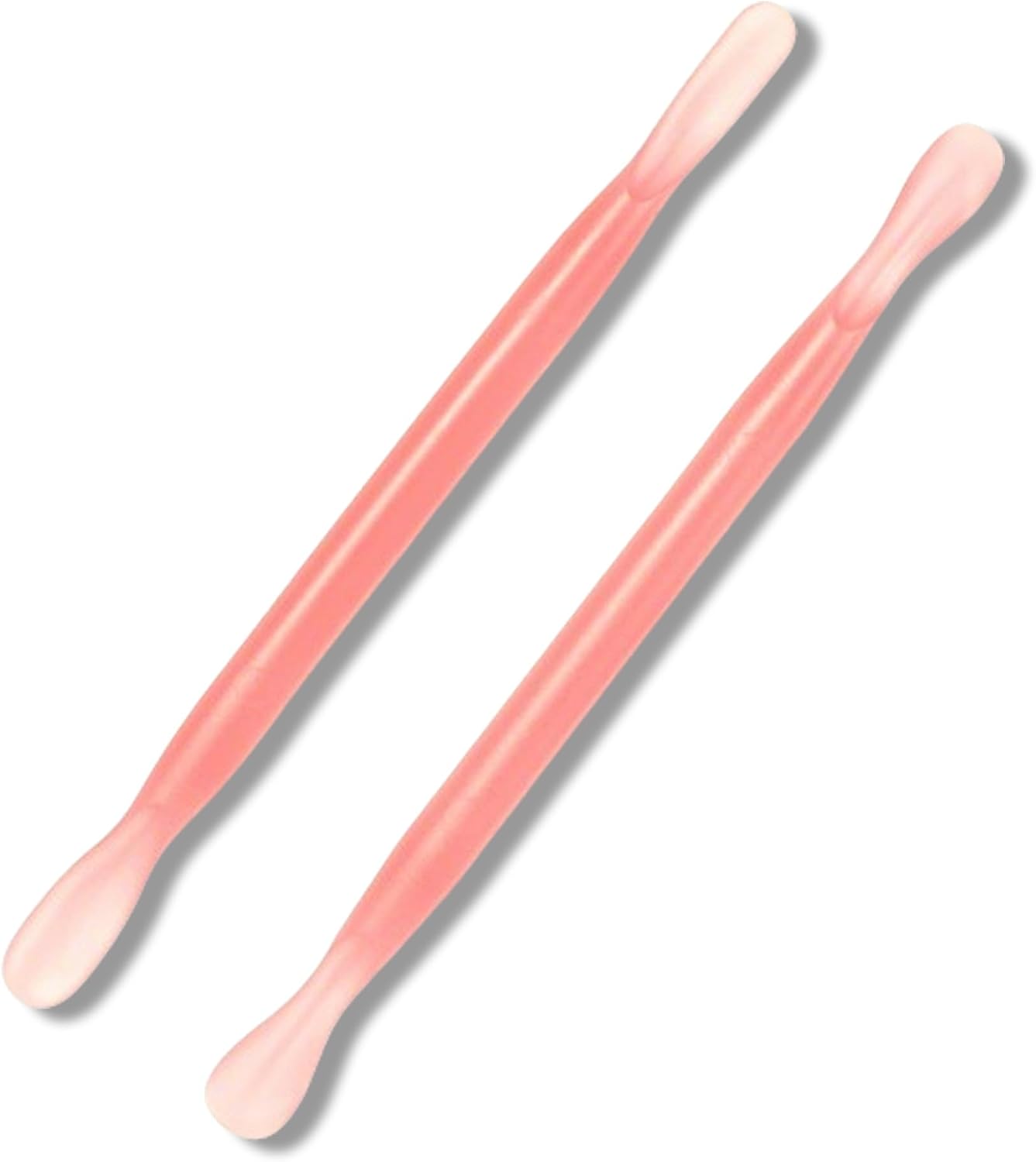 2Pcs Plastic Cuticle Pusher, Dual-end Dead Skin Nail Pusher, Gentle Plastic Pusher, Gel Polish Remover Tool, Manicure and Pedicure Tool, Orange