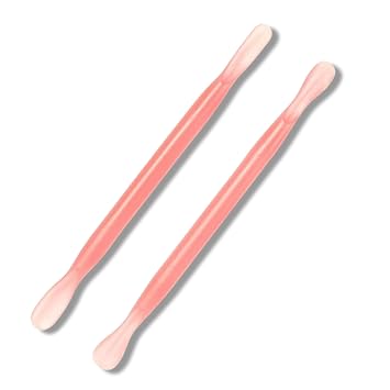 2Pcs Plastic Cuticle Pusher, Dual-end Dead Skin Nail Pusher, Gentle Plastic Pusher, Gel Polish Remover Tool, Manicure and Pedicure Tool, Orange