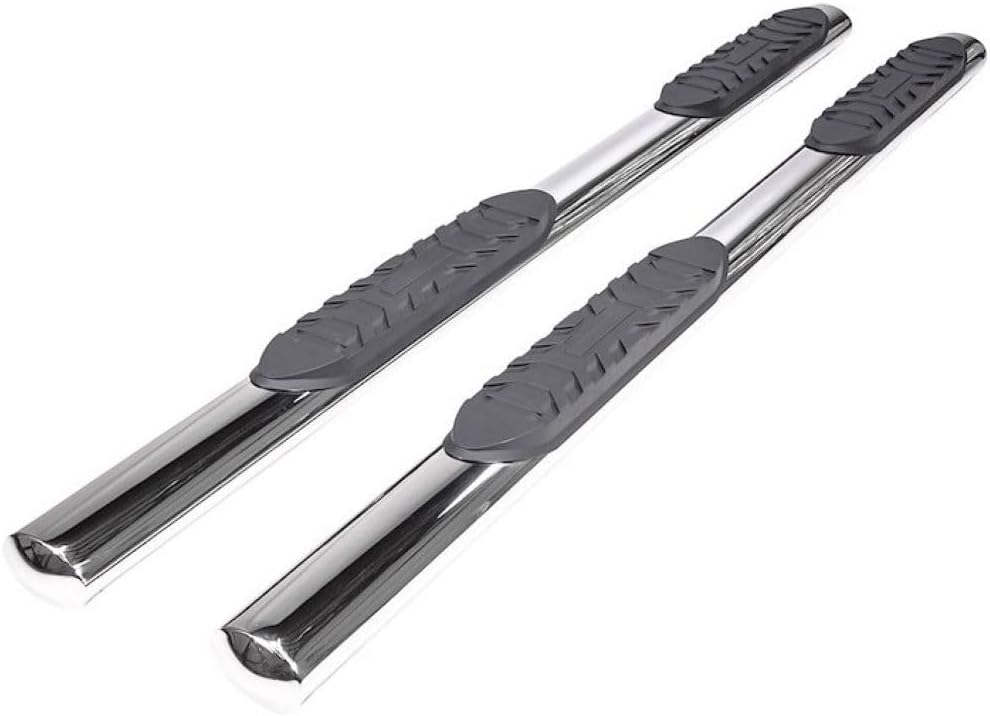 TrailFX Nerf Bar Side Steps Fits Ram 1500 Crew Cab 2011–2018 Polished Stainless Steel with Step Pads Rocker Panel Mount 4-Inch Oval Straight Set of 2 TrailFX A1537S