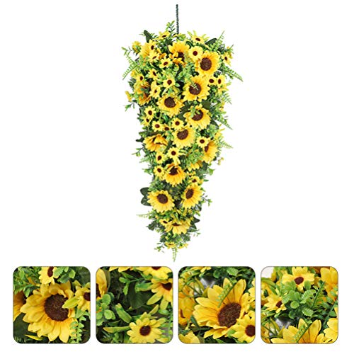 VALICLUD Dos Ganhos de Girassol Artificial Girassol Porta Grinalda Grinalda Floral Primavera Verão G