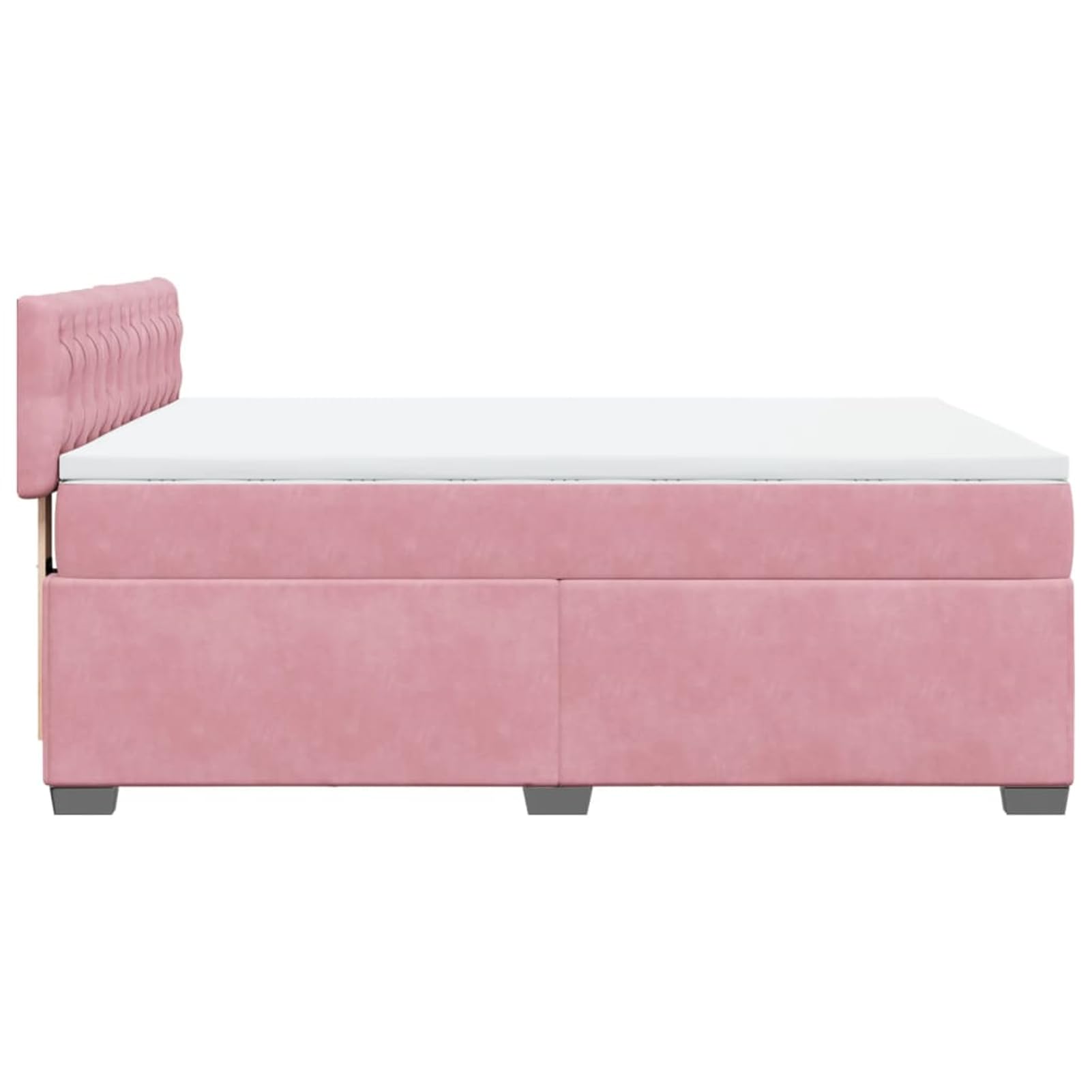 ATOMSTACK MAKER Letto a molle, rosa, 140 x 190 cm, con materasso a molle insacchettate e rivestimento in velluto traspirante, morbido, di supporto, lavabile, con testiera e rete a doghe