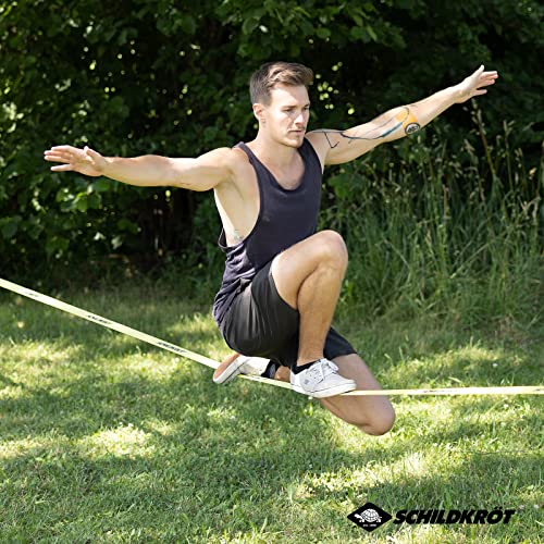 SchildkröT Slackline 15 M, Con Linea Didacttica Per Principianti, Robusta Linea Larga 5 Cm Per Bambini E Adulti, 970701 - 3