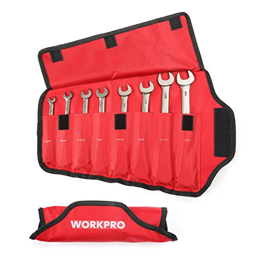 Workpro 8-Piece Flex-Head Ratcheting Combination Wrench Set, Sae 5/16 - 3/4 In, 72-Teeth, Cr-V Constructed, Nickel Plating With Organizer Bag #TOP4