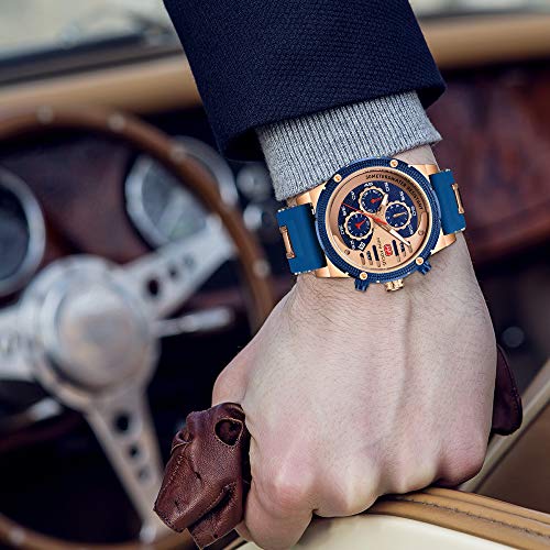 Image of AIMES Mens Watches Chronograph Waterproof Sport Military Watch for Men Analog Quartz Movement Stylish Wrist Watch Elegant Gift Watch for Men