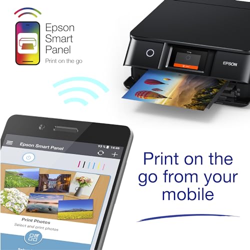 Epson Imprimante Expression Photo XP-8700, Multifonction 3-en-1 : recto verso / Scanner / Copieur, A4, Jet d'encre 6 couleurs, Wifi Direct, Ecran tactile, Cartouches séparées, Compact, Noir