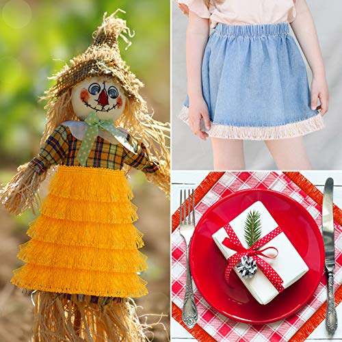 30 Yards 25 Mm Wide Fringe Tassel Trim, Lace Trim Ribbon Fringe Trim Lace For Sewing Crafts Clothing, Curtains, 10 Colors (Multi-Color) #TOP4