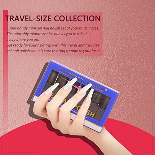 Lavender Violets 13 Pcs Gel Nail Polish Kit With 9 Colors Coat, 3 Bottles Of Base Top Matt Top Coat And Nail File For Soak-Off Uv Led Gel Nail Art Design C652 #TOP6
