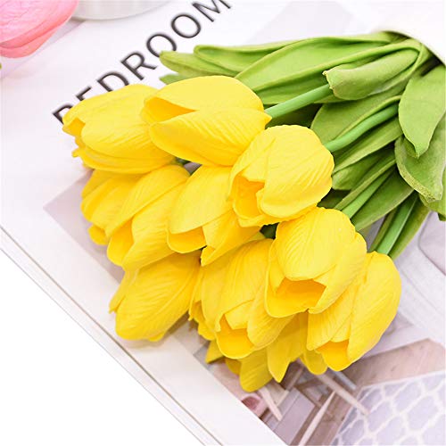 Image of WAQIA HOUSE 30 Pcs Artificial Tulip Flowers Real Touch Tulips Fake PU Tulip Flower Bouquet for Home Wedding Party Office Decor