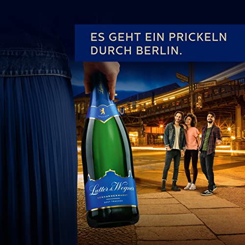 Lutter & Wegner Gendarmenmarkt Sekt Trocken (6 x 0,75 l) - erfrischender, feinperliger Sekt mit dezenten Fruchtnoten, 11,0 % vol., frisch-fruchtig, aus der Hauptstadt Berlin