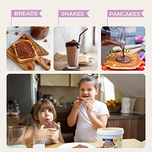 Image of 🥞 Pure Temptation Chocolate Spread with Cocoa 🍫 | Milk Chocolate Cream 🥛 for Bread 🍞, Smoothies 🥤, Fudge 🍰, Cakes 🎂, Choco Shakes 🥤, Sandwich 🥪, Roti 🌮, Fruits 🍓 & Perfect for Breakfast ☕ | 🌱 100% Vegetarian, Protein-Rich | 1 Kg (Pack of 1), Dark Chocolate 🍫