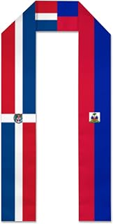 Dominican Republic Haiti Haitian Flag Graduation Stole Shawl Study for Abroad Student International Study Sash Scarf Day