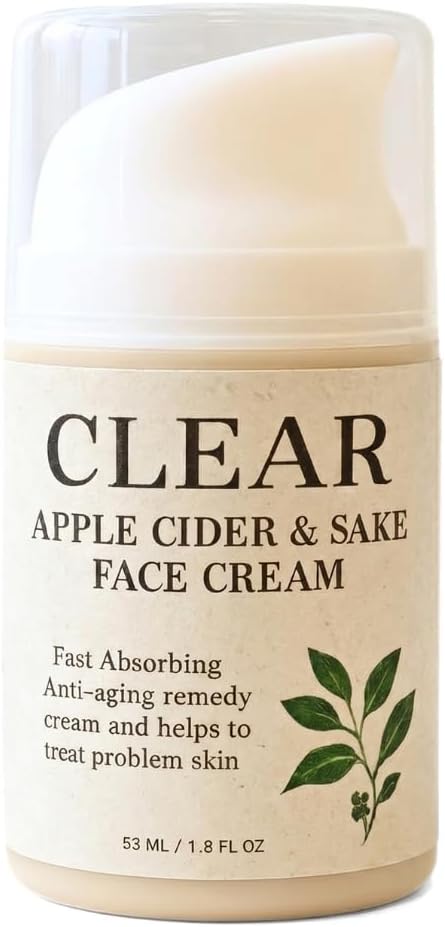 Nature Skin Shop CLEAR Apple Cider & Sake Face Cream, Mattifying Moisturizer for Oily & Combination Skin, Minimizes Pores, Controls Shine, Lightweight, 2 Ounces