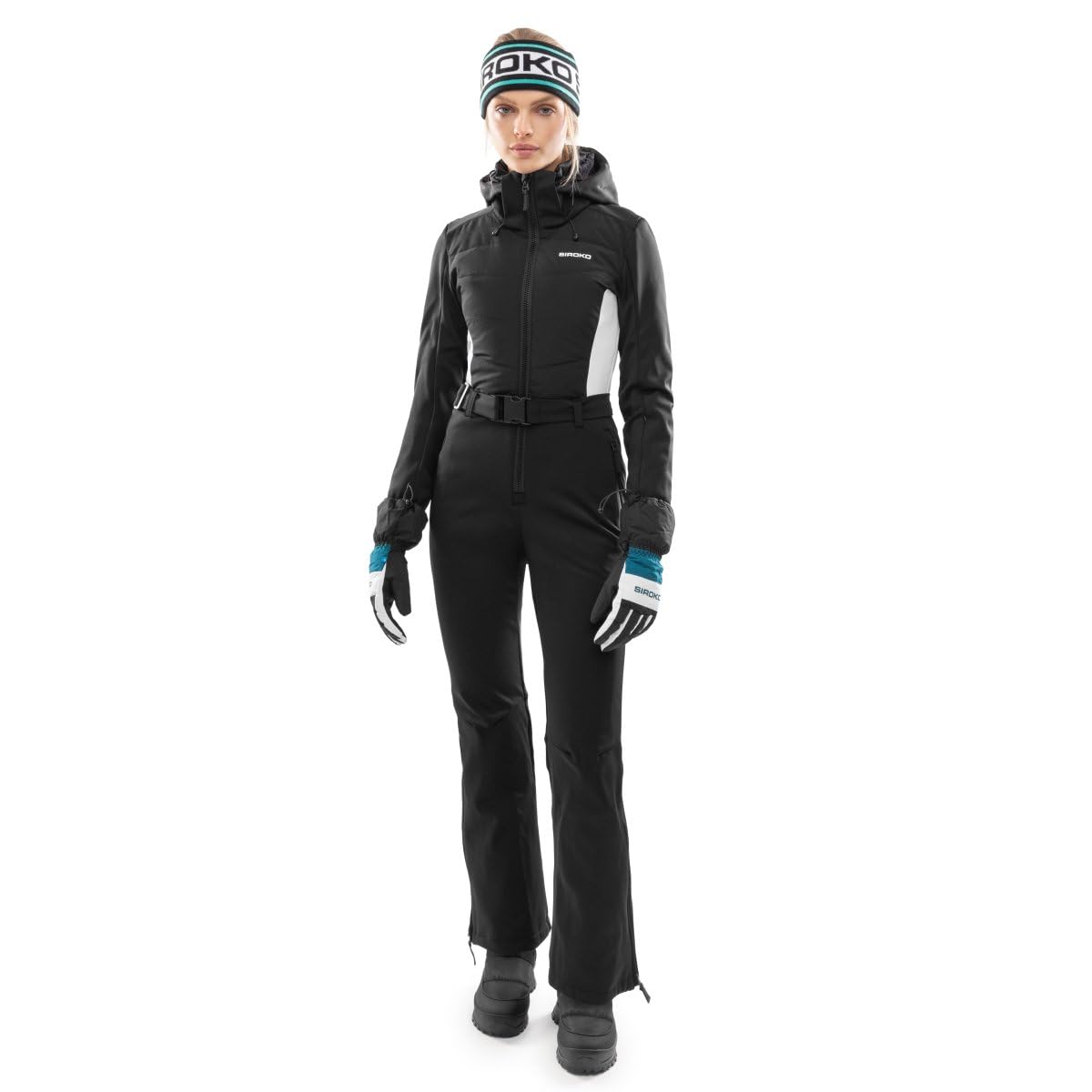 SIROKO Kyla O1 Ski- und Schneeoverall, Schwarz, schwarz / weiß, 38