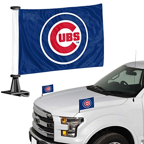 Fanmats 61841 Chicago Cubs Ambassador Car Flags - 2 Pack Mini Auto Flags, 4In X 6In, Perfect For Hood Or Trunk #TOP21