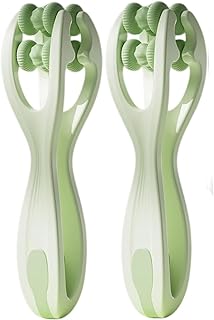 2個セット 指マッサージャー シリコン製 指・手の疲れをリフレッシュ ハンドケア用 ローラー 手のひら・手首対応 健康グッズ (グリーン)