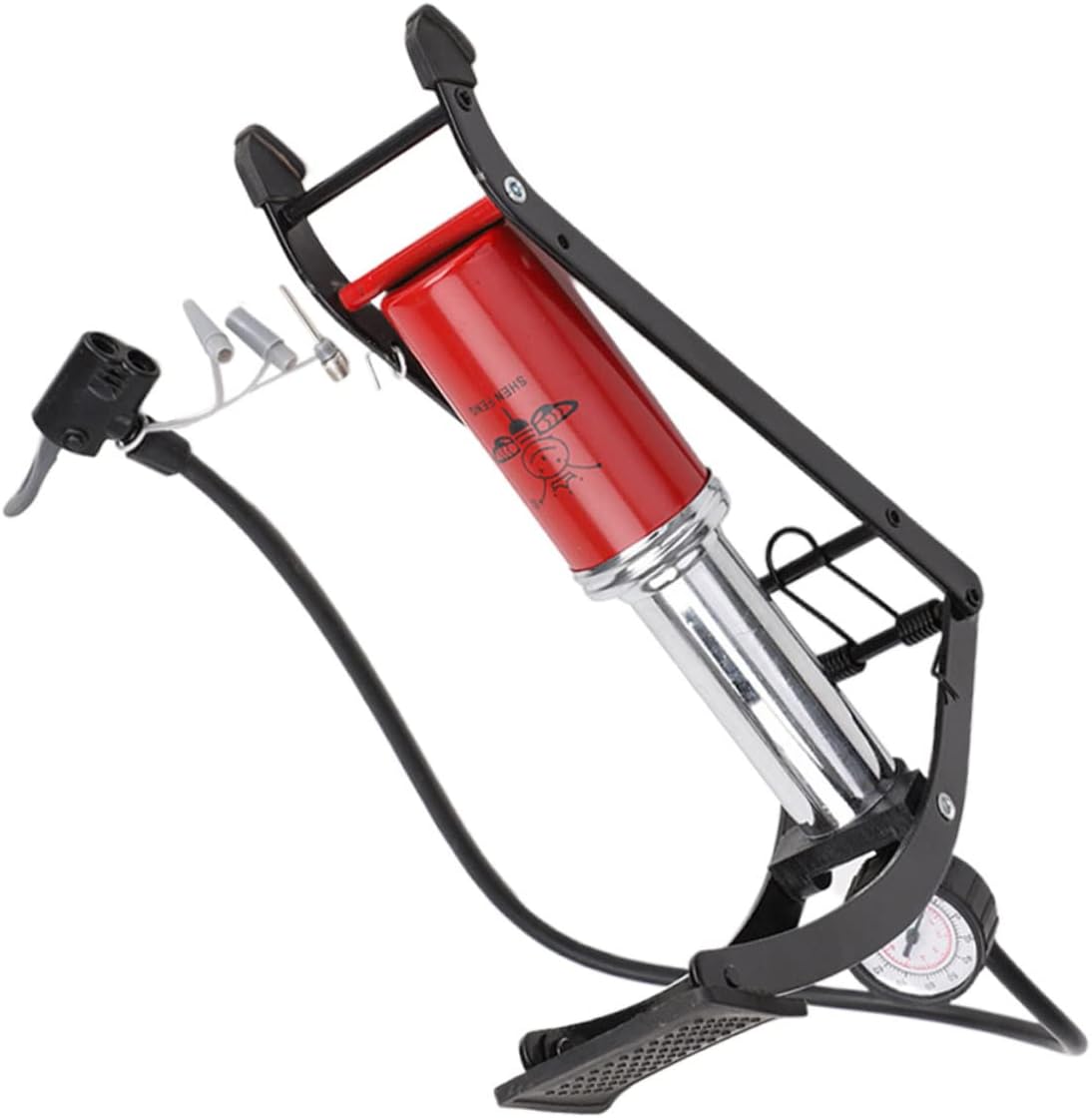 Portable High-Pressure Foot Pump for Tires Mini Inflator Pressure Gauge for Cars Motorcycles and Sports - Pedal for Easy Use