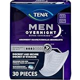 Tena Men Overnight Incontinence Protective Guard, Bladder Control, Discrete, Overnight Absorbency, 30 Count