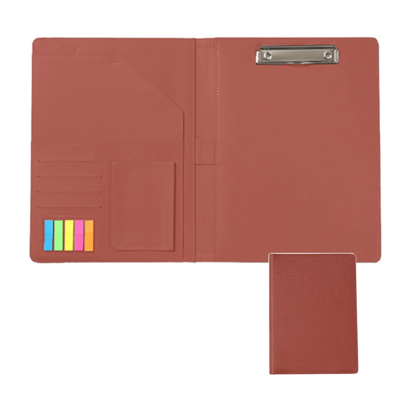 Porte Documents Portfolio Multifonctionnel A4 Folder Professionnelle Dossier De Conférence en Cuir avec Porte Cartes De Visite pour Les Femmes Hommes (Color : Brown)