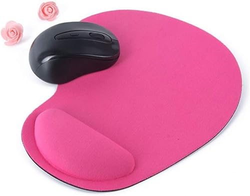 Miniatura 6 de Alfombrilla de mouse para juegos para juegos en casa, oficina, color sólido, antideslizante, con soporte para muñeca, color rojo