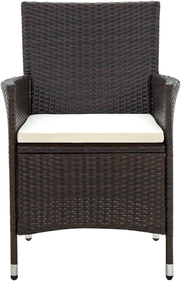 Patio Chairs with Cushions 2 pcs,Garden Chair,Modern Style,High Back Chairs,Lounge Chairs,Lawn Chairs,Club Chairs,Outdoor Chair,for Garden,Backyard,Lawn,Porch,Poolside and Balcony,Poly Rattan Brown