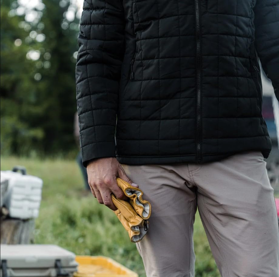 Image of BURLEBO Men's Puffer Jacket - Lightweight Quilted Winter Coat with Zipper Pockets