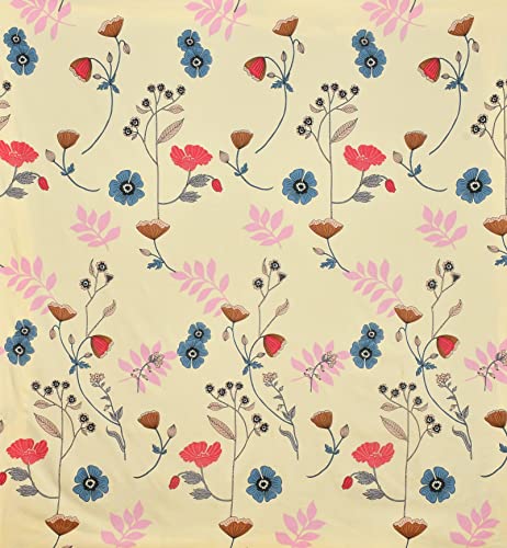 Image of Nirwana Decor Microfiber Fitzy 280 Tc Fitted Bedsheet Single Size, Elastic Bedsheet,36X78 Inches + 10 Inches Drop, With 1 Pillow Cover (Twill-Red-Flower, 36X78)