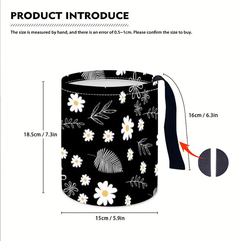 Image of Portable Reusable Waterproof Car Trash Bin, Multipurpose Vehicle Organizer, Road Trip Essentials (Leaves and Flowers)