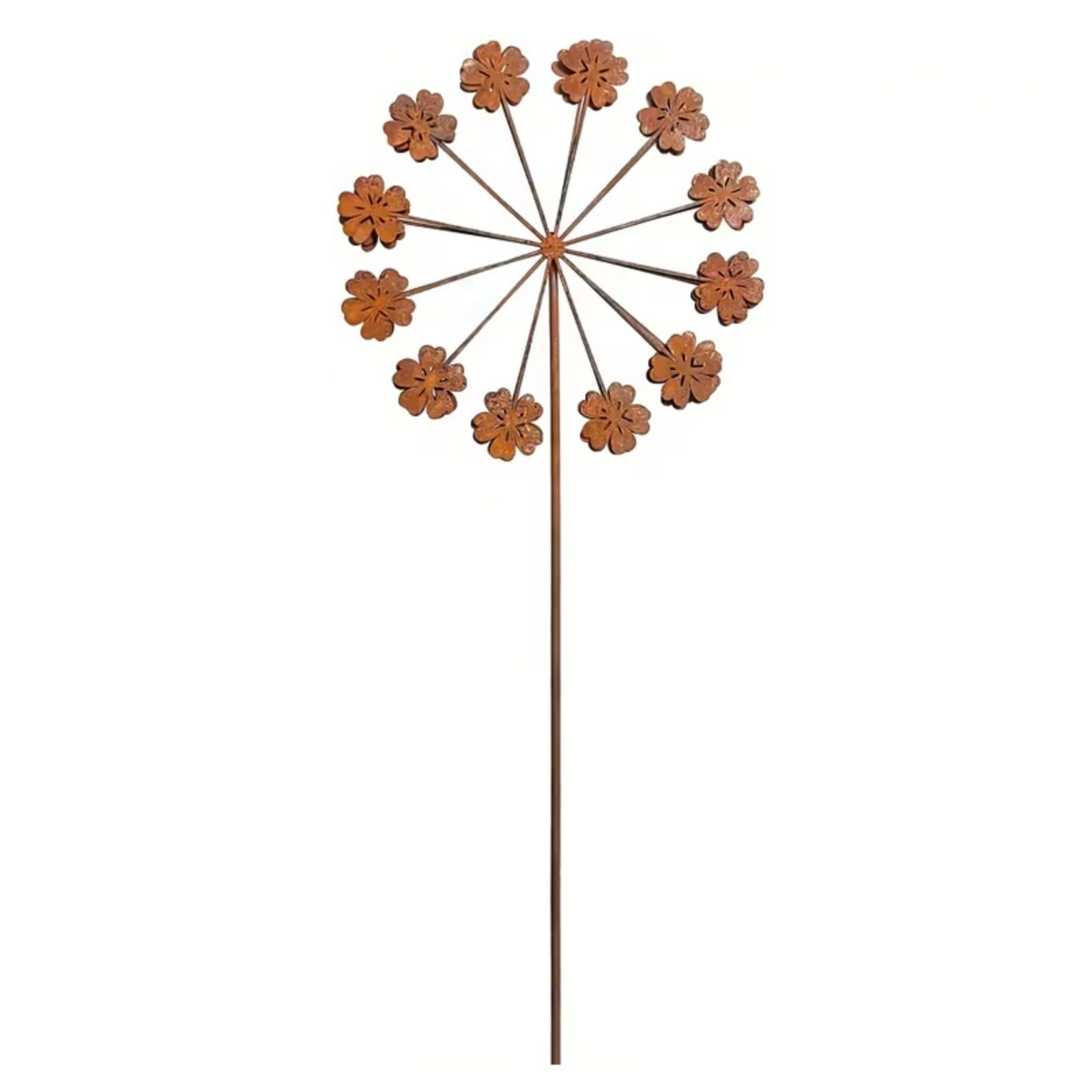 Shurhome Rusty Metal Flower Rust Garden Art Flower Piles Decorative Plant Stakes Home Decoration Metal Flowers Stakes