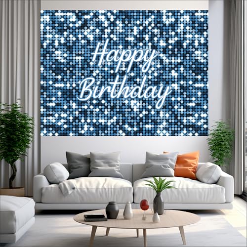 Image of Blue Birthday Backdrop 5x4 Ft | Backdrops for Decoration | Birthday Decoration Backdrop | Banner for Kids Theme Party